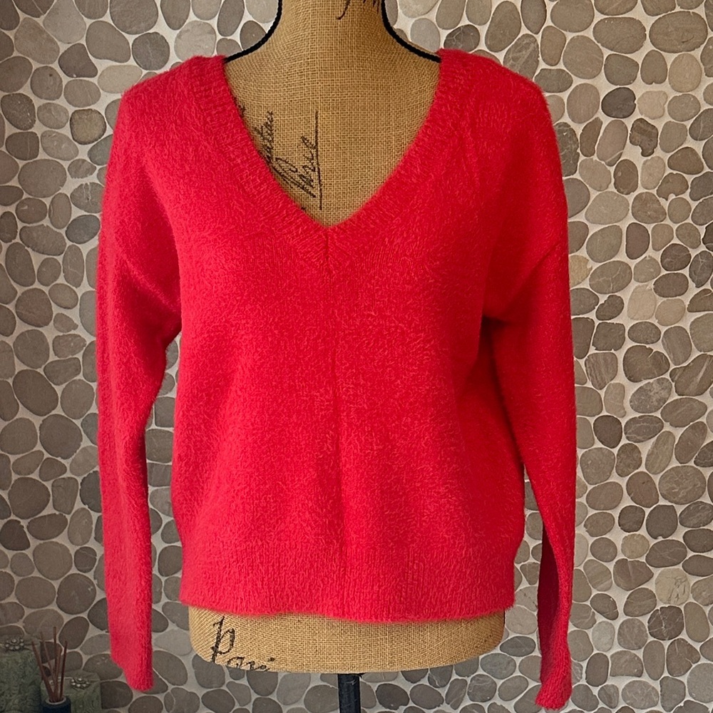 Jessica Simpson Vibrant Red V-Neck Sweater